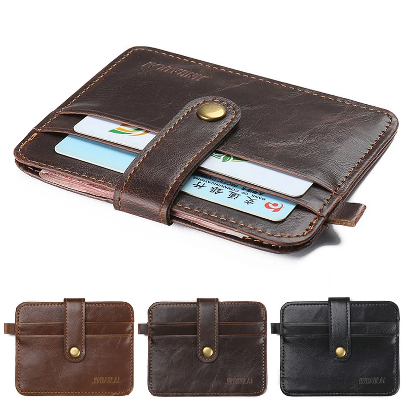 

THINKTHENDO Men's Faux Leather Small ID Credit Card Business Wallet Holder Slim Pocket Case