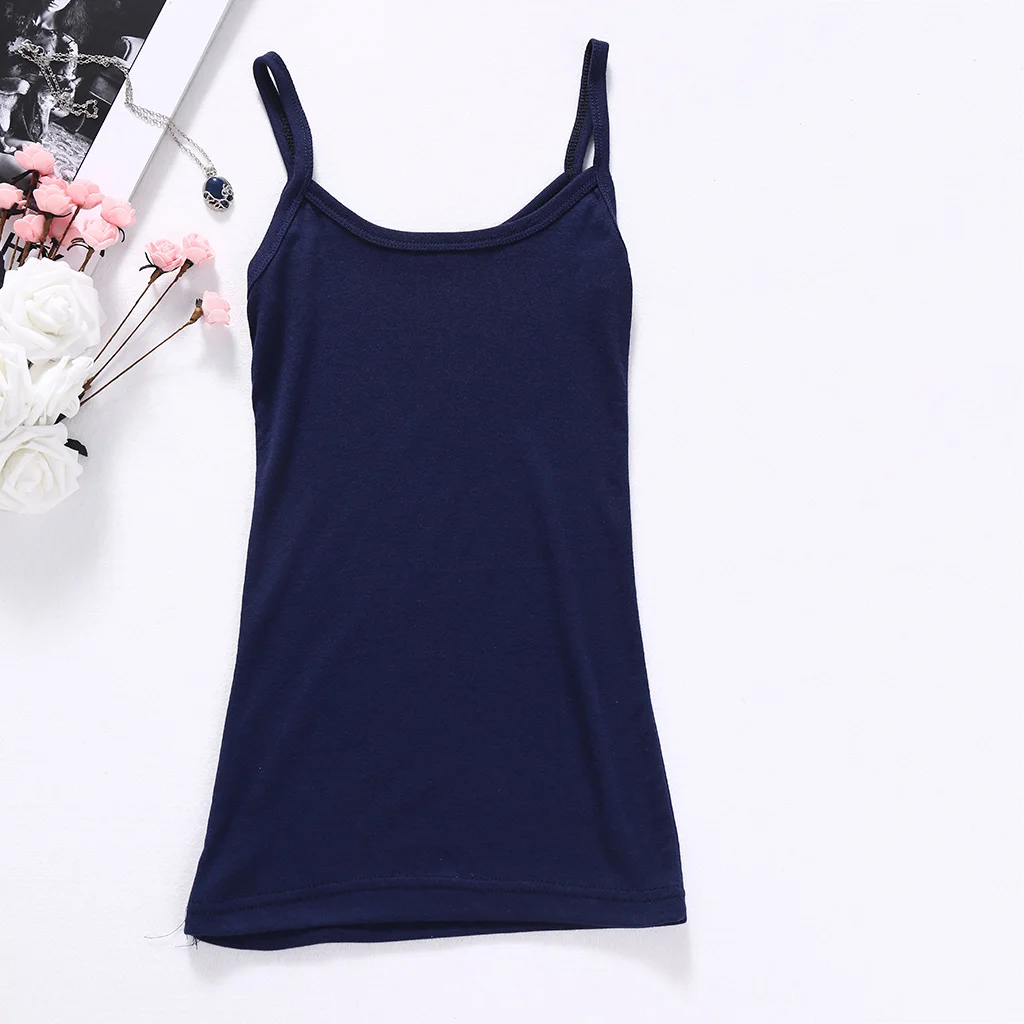 2017 Sexy Women Plain Camisole U-neck Vest Stretchable Backless Slim Sling Tank Tops APR5_30