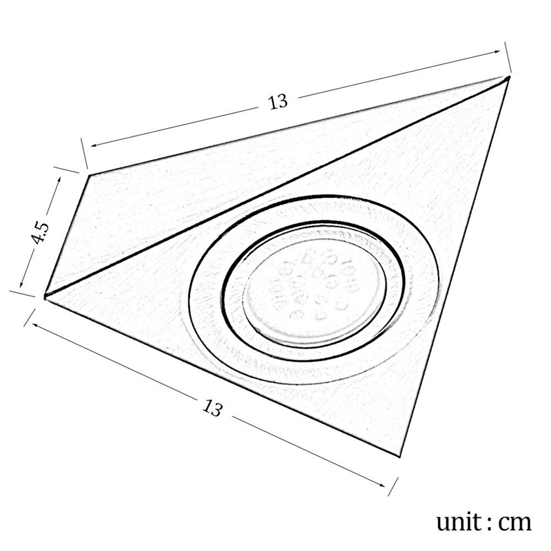 1 шт. кухня под шкафом освещение треугольник светодиодный светильник из нержавеющей стали светильник теплый белый