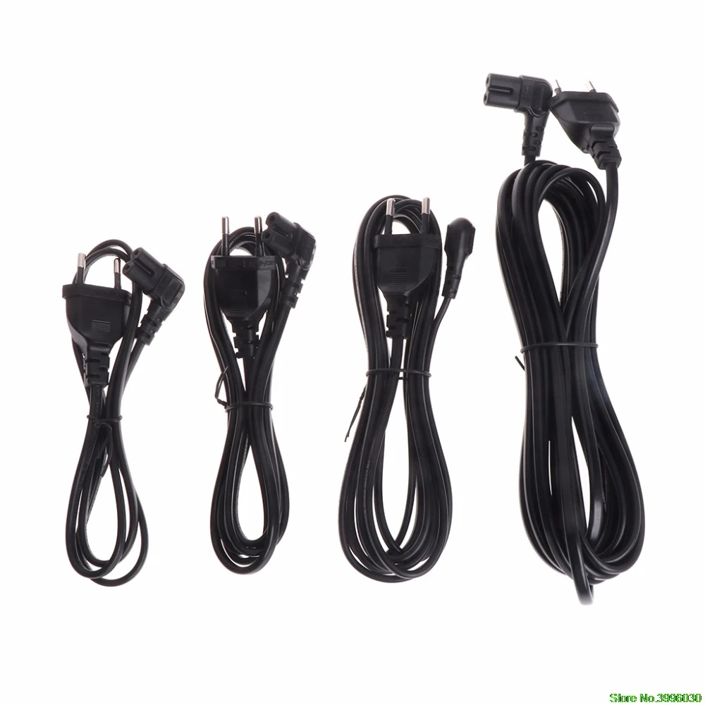

1/2/3/5m 2 Pin Euro Plug to Right Angle Turn Left Figure 8 C7 Plug Power Cable