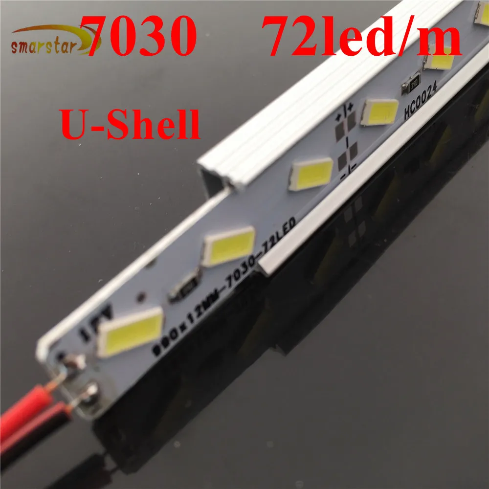 Smarstar 12V 0 5 m 7030 SMD LED свет U V алюминиевый корпус твердая полоса освещения бар для