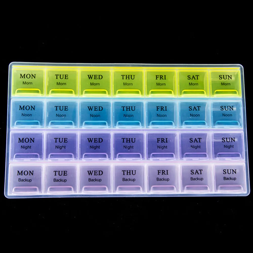 Органайзер для хранения таблеток 4 ряда 28 квадратных контейнер дозатор забота о