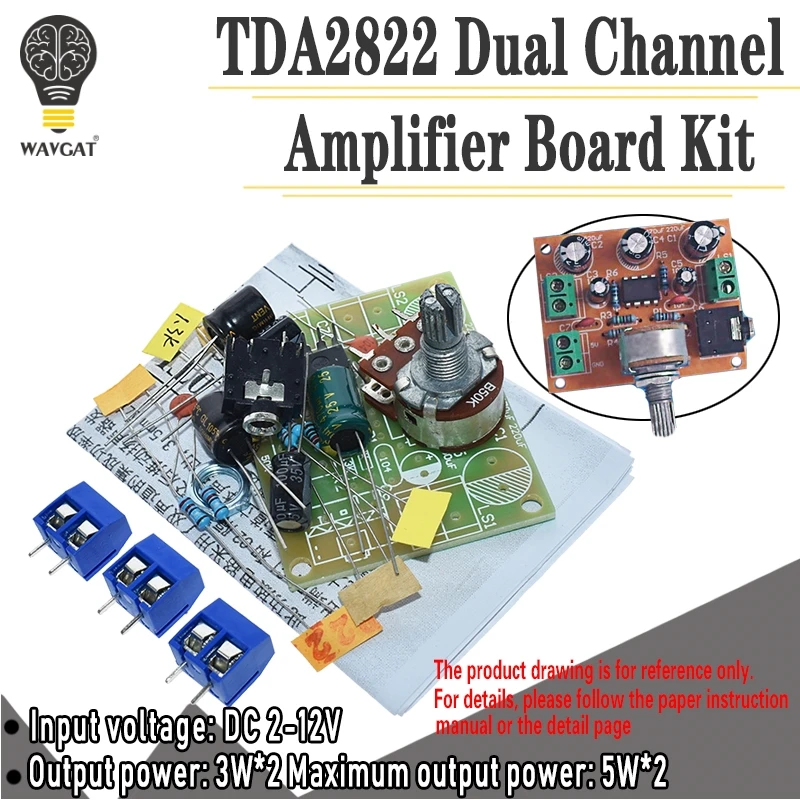 Audio Amplifier DIY Kit Amplifier Electronic Production Suite TDA2822M AMP-1