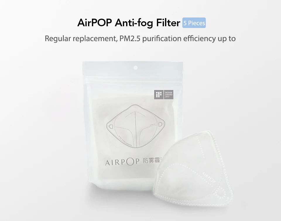 Xiaomi Mijia AirPOP Airwear Mask Light 360 PM2.5 Anti-Pollution Anti-haze FaceMask Material Antibacterial AIRWEAR Filter (7)