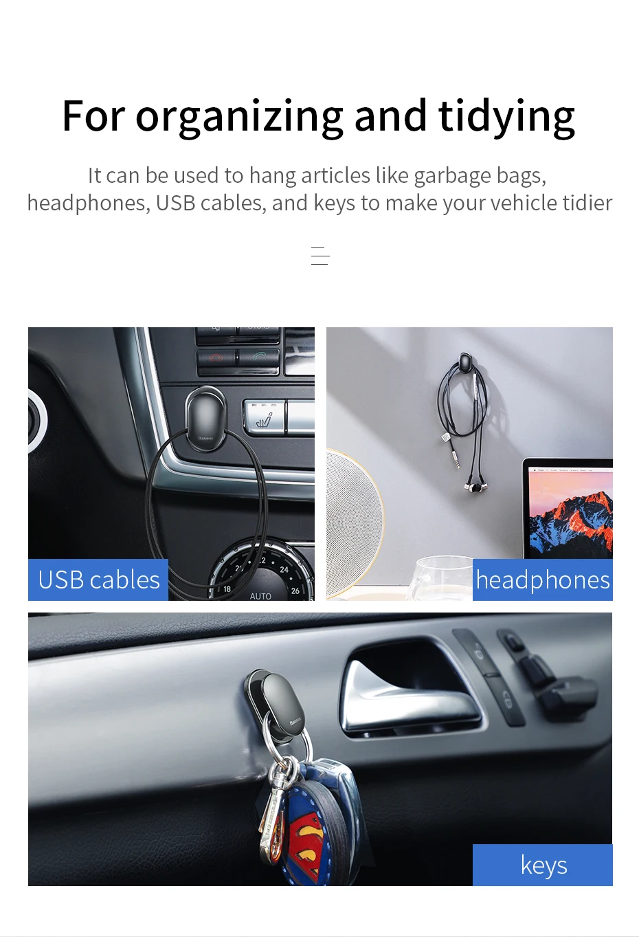 iphone desk stand Baseus 4pcs Car Phone Holder Strong Suction Cup USB Cables Holder Wall Hangers Wall Storage Holder for Vehicle Home Organizer best phone stand
