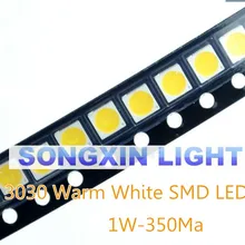 4000 шт./лот 1 Вт SMD 3030 светодиодный светильник шарик 110-120lm теплый белый SMD СВЕТОДИОДНЫЙ Бусины 1 Вт 3030 светодиодный 6v WW АОТ