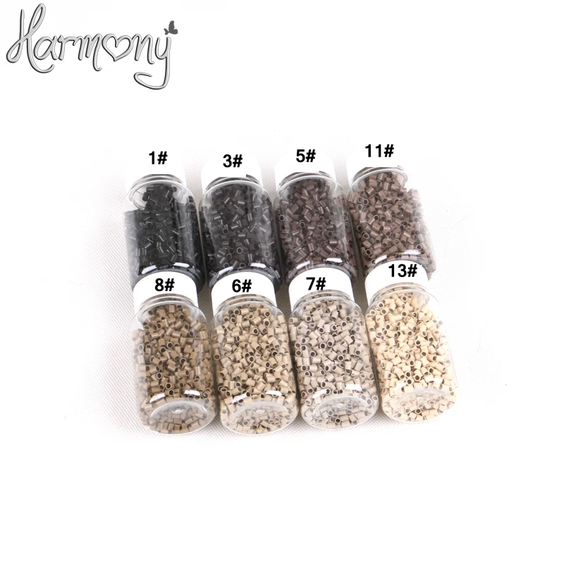 Anel de Cobre Opções de Cores em Linha Grânulos para eu Ponta de Cabelo Facilmente Euro Bloqueios Pces 3629×4.5mm Micro Mini Fechaduras Links 8 Reta 1000