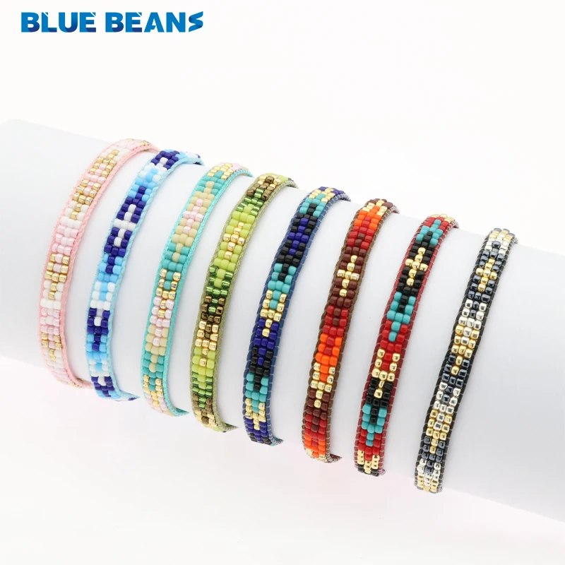 

2019 New Handmade Braided Rope Adjustable Pulseras Mujer 100% Japanese Imports Of Rice Beads Unique Color Mixed Beaded Bracelets