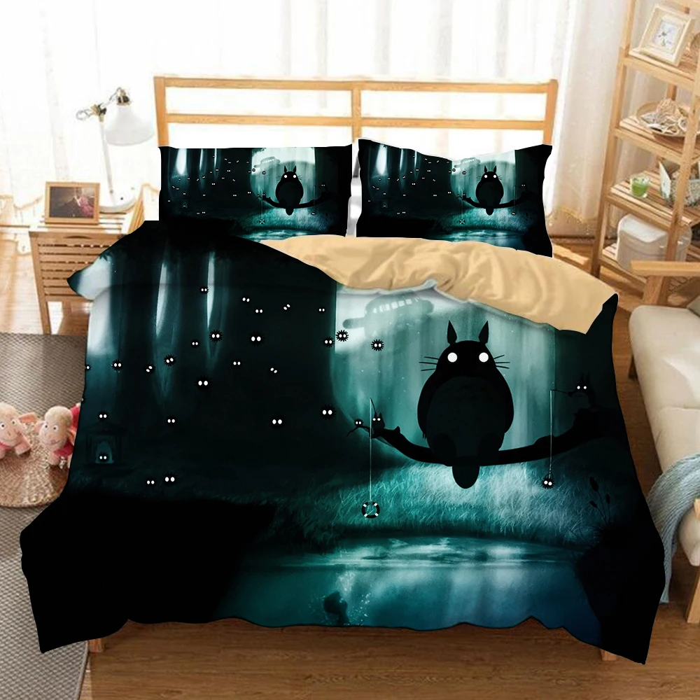 Высококачественный мультяшный 3D Тоторо дизайнерский комплект белья Bedclothes с