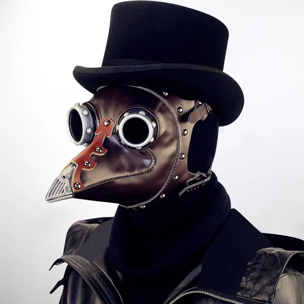 Discount  Steampunk Plague Bird Mask Halloween Plague Doctor Cosplay Prop Gothic Costume Accessories Stage pe