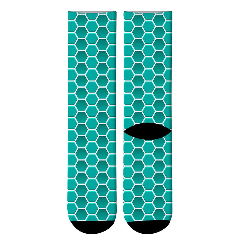 Новинка, мужские носки с 3d принтом в виде карты покера, необычная забавная обувь с новым рисунком, длинные носки, повседневные музыкальные носки без пятки