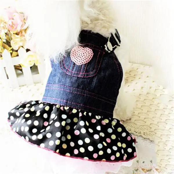 

Summer Pet Supplies Dog Dress Cat Strap Cute Dot Puppy Clothes Apparels Size XS-XL For Puppy