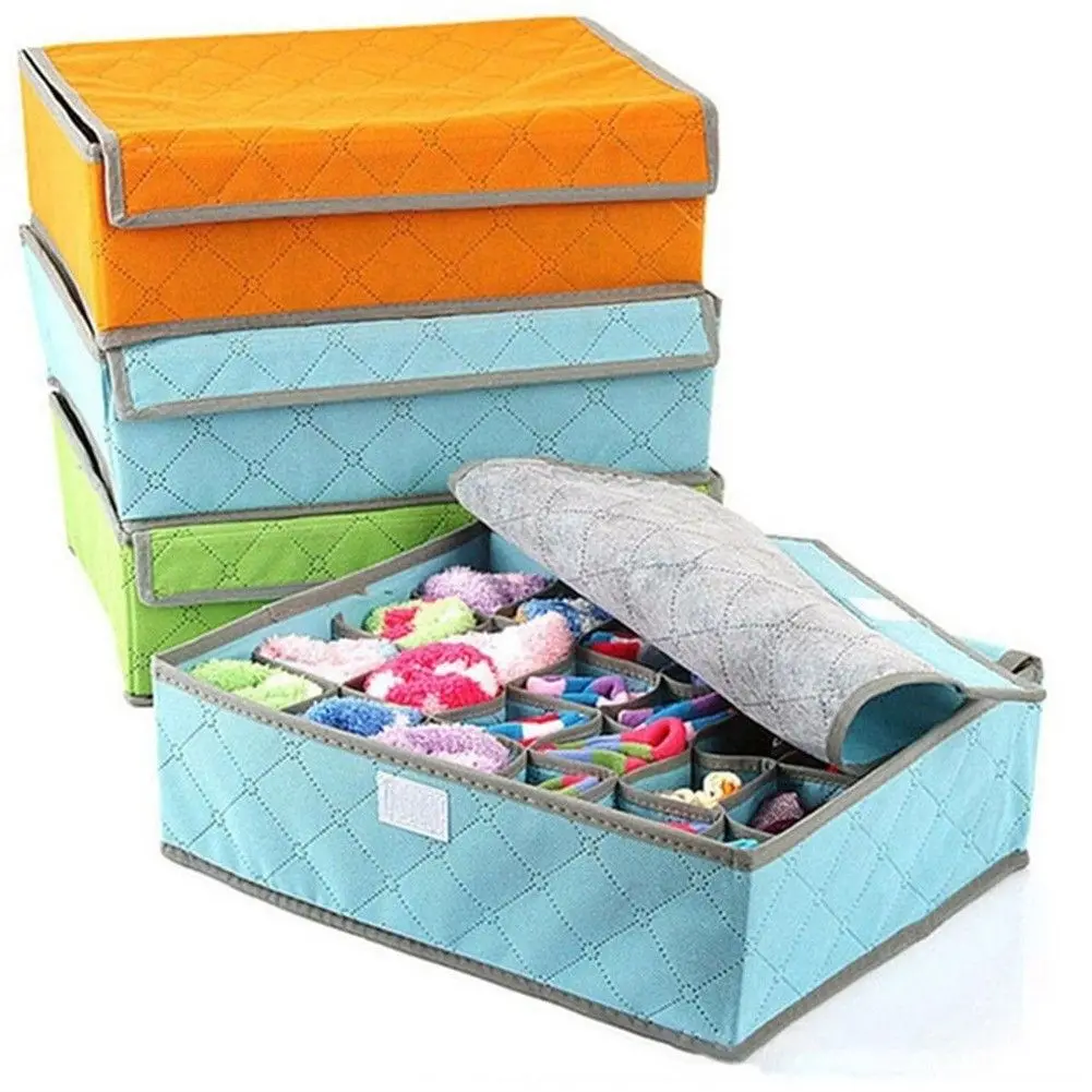 

Foldable Organizer Drawer Storage Box Non-woven Fabric Case For Bra Ties Underwear Socks Organizer Drawer Storage Box