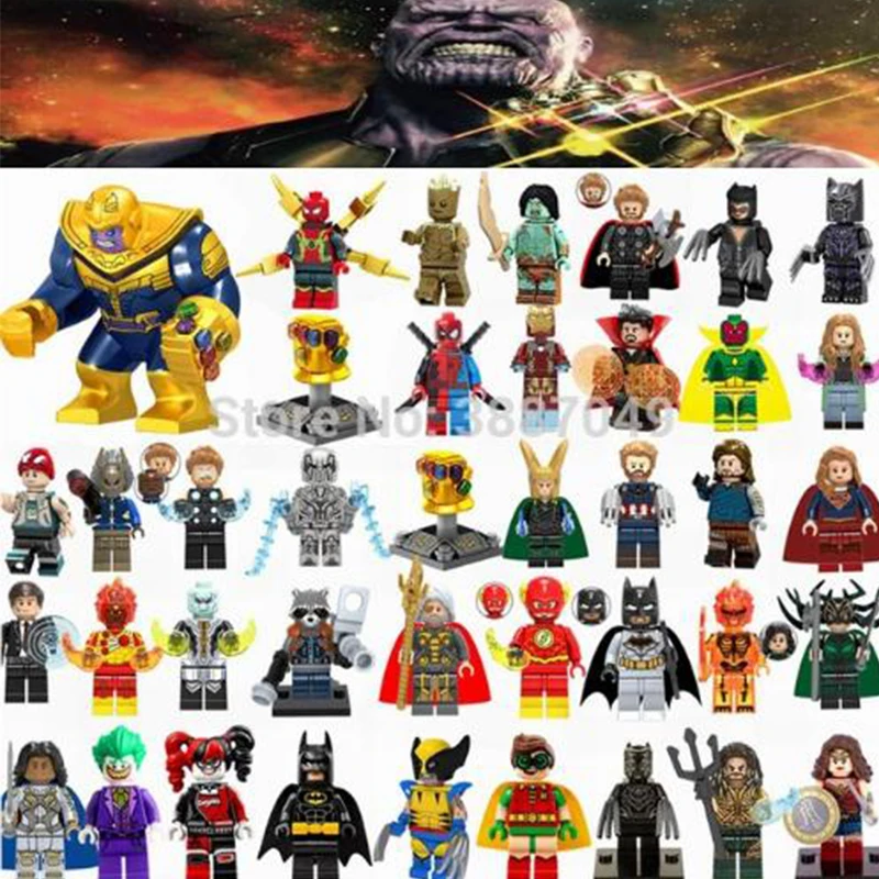 

Figurine Marvel Avengers War Thanos Ironman Spider-man Hulk Batman Deadpool Cute Figurines Toys for Children
