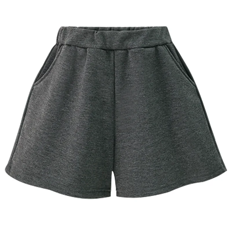 

2018 Winter Shorts Women Thick Fur Warm Wide Leg High Waist Shorts Short Casual Plus Size 5XL 6XL Elastic Waist Short Feminino