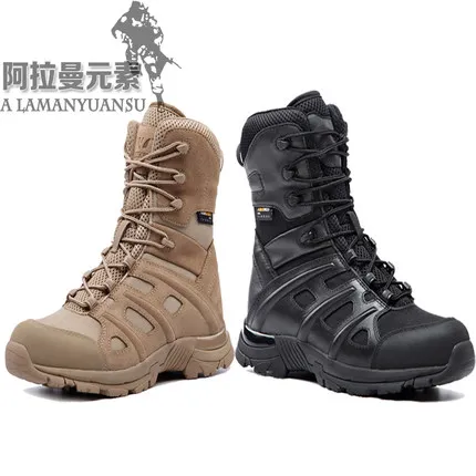 Американские армейские ультра ботинок, дышащие тактические спецназ сапоги, пескостойкие армейские ботинки, из кожи с натуральным лицевым покрытием, 1000d нейлоновые ботинки