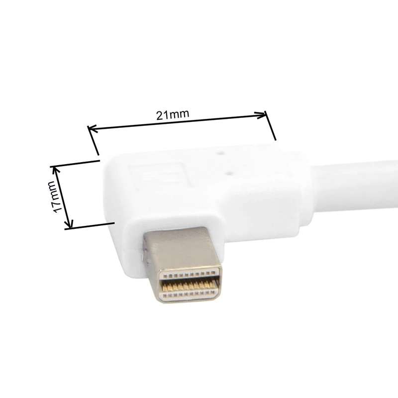 Под прямым углом 90 градусов Mini DP DisplayPort Удлинительный кабель со штыревыми