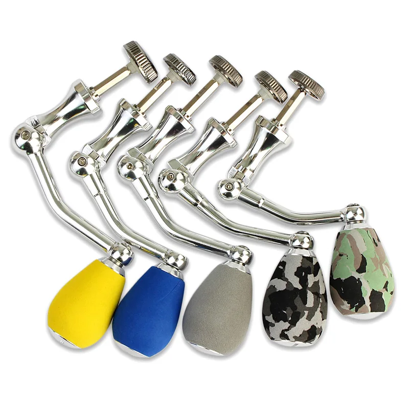 

EKFan For 1000/2000/3000 Spinning Reel Metal Fishing Reel Handle+ EVA Knobs Rocking Crank Handle Folding Crank