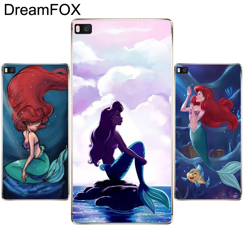 

DREAMFOX M358 The Little Mermaid Soft TPU Silicone Case Cover For Huawei P8 P9 P10 Lite Plus 2017 Honor 8 Lite Pro 9 6X