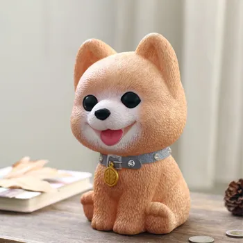 

Cute Money Box Puppy Shaped Piggy Bank Metal Coin Bank Money Box Figurines Saving Money Home Decoration Children's Toys Gifts
