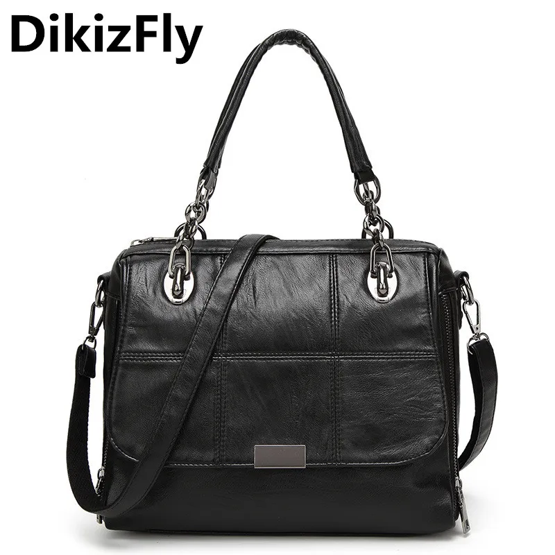 

DikizFly Brand 2018 New Casual PU Leather Women Handbags Ladies High Capacity Women Messenger Bags Brand Sac a Main Femme Bolsos