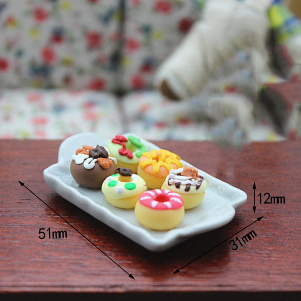 1/12 Dollhouse Miniature Kitchen Food Cakes Dessert Donut  Accessory 