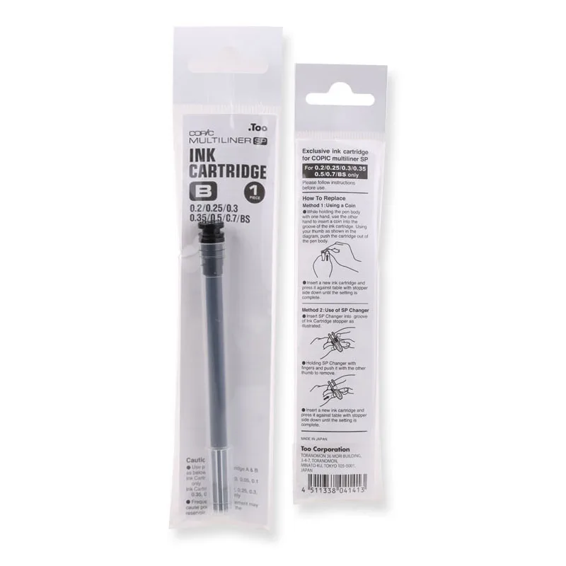 Картридж Copic Multiliner SP с черными чернилами 4 шт. заправка тип в|copic multiliner sp|black ink |