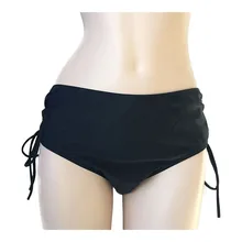 Пляжные шорты, женские плавки, трусики на ремнях, бикини,, купальники, однотонные, черные, купальные брюки