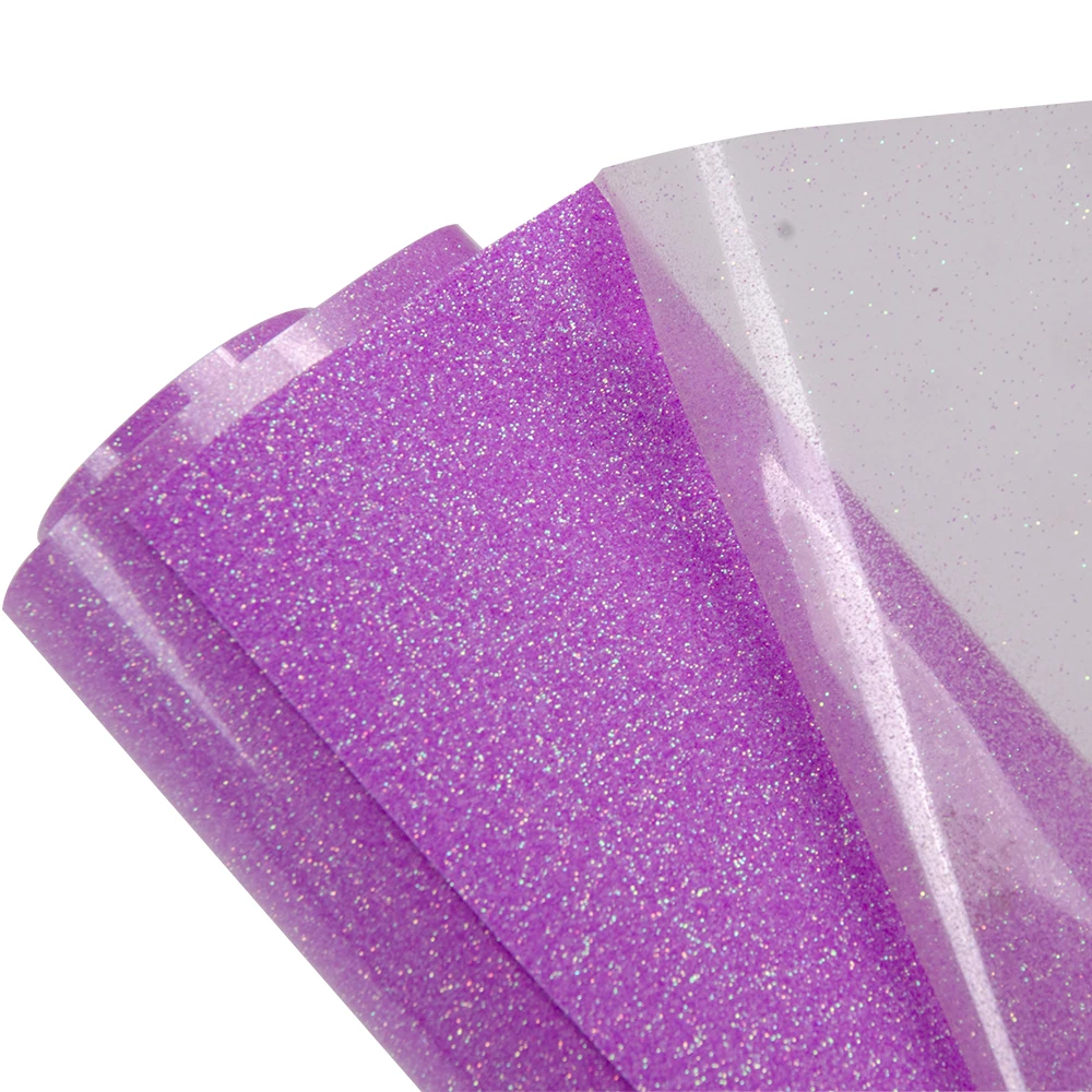 

50x100cm Neon Purple Glitter Heat Transfer Vinyl For Silhouette And Cricut Iron on T-shirt 20 Inch by 39.37 Inch