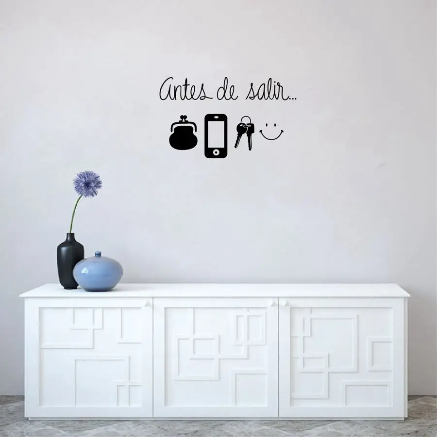 

Spanish Art Wall Stickers Daily Before Leaving Reminder Vinyl Wall Decals for Living Room Home Decor House Decoration