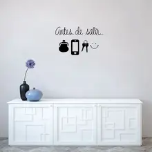 Spanish Art Wall Stickers Daily Before Leaving Reminder Vinyl Wall Decals for Living Room Home Decor House Decoration