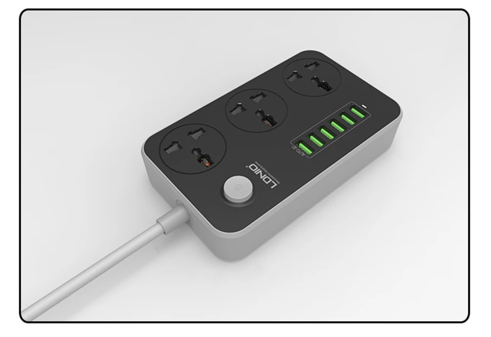 USB свинцовый шнур-Удлинитель сетевой фильтр, 6 мульти штекер зарядного устройства, 3 входа в розетку, Стандартный бортовые полоски розетка