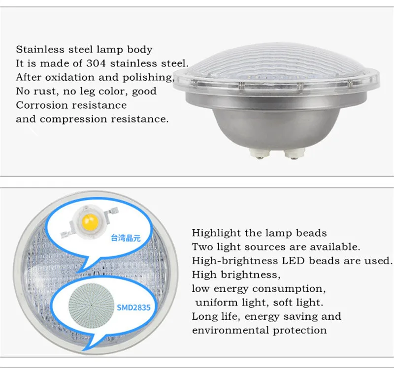 Par56 свет для бассейна AC/DC12V~ 24 V прожектор 18 W 35 W лампочка для фонтана IP68 Водонепроницаемый подводный открытый свет Теплый Холодный белый
