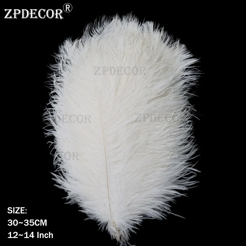 12-14 дюймов 30-35 см Frist-grade страусиные перья для изготовления ювелирных изделий DIY - Цвет: Белый