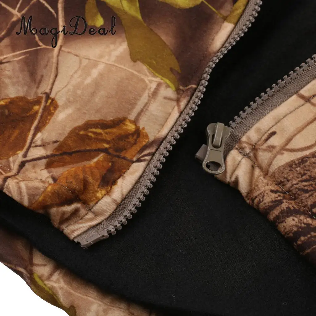 MagiDeal Men's Thermal Fleece Camo Vest for Outdoor Hunting Shooting Hiking Climbing