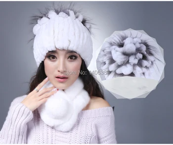 

DL6094 Noble Real Rex Rabbit Fur Hat Nature Rabbit Fur Cap Beanie Winter Women Hat Knitted Fur Hat Free Shipping