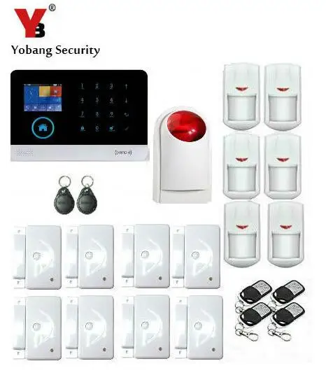 

YoBang Security English Spanish Russian German Voice WIFI 3G Home Office Security Alarm System Kit Android IOS APP Controls