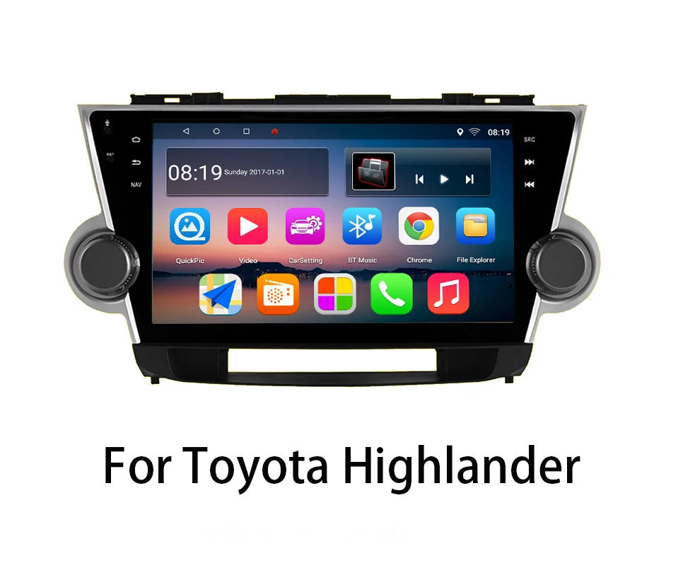 

10.1" Quad core 1024*600 HD screen Android 8.1 Car GPS radio Navigation for Toyota Highlander Kluger 2008-2013 with 4G/Wifi DVR