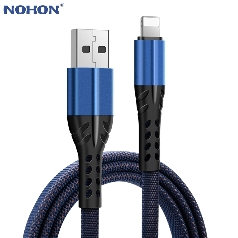 

NOHON USB Cable For iPhone Xs Max Xr X iPad iPod 8 7 6 6s Plus 8pin Fast Charging Nylon Cord Data Sync Wire USB Charger Cables