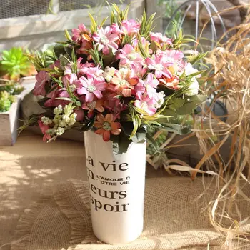 

10PCS Colorful Artificial Flowers Silk Daisy Flowers Chrysanthemum Fake Flowers Wedding Party Decoration Home Vases Decoration