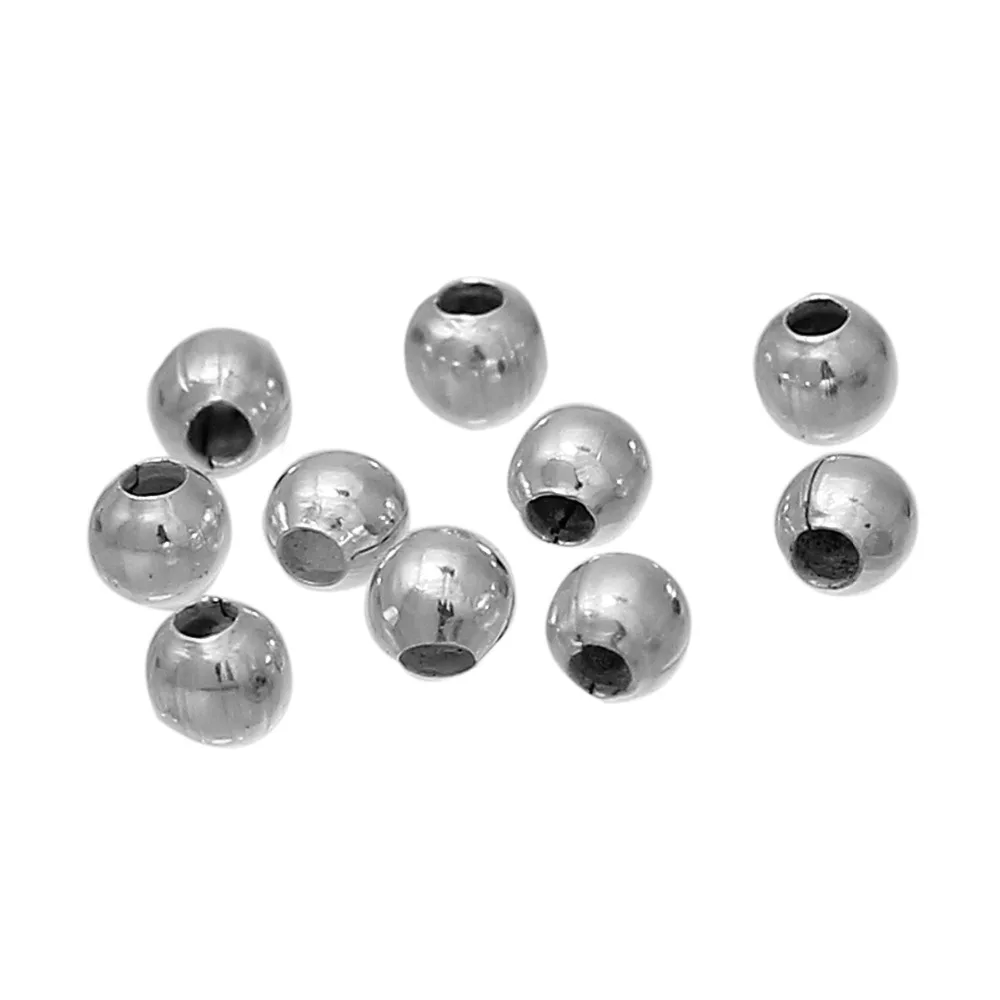 DoreenBeads 3000 шт. гладкие круглые металлические шарики серебристого цвета диаметр 2