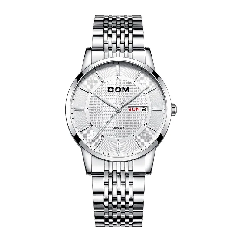 Модные мужские часы dom, Топ бренд, роскошные мужские наручные часы с s-образным ремешком, Мужские кварцевые спортивные часы, relogio masculino, M-11D-7M - Цвет: M-11D-7M
