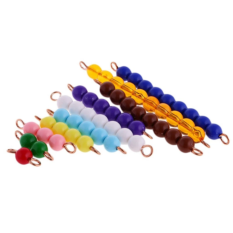 2 набора бусин обучающая игрушка(набор 10 шт. 10 желтых Бусин+ 10 нитей 1-10 разноцветных бусин) материал Математика обучающая т