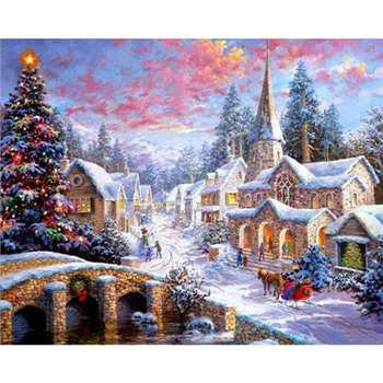 

YIKEE Diamond Painting Merry Christmas Handmade Needlework DIY Diamond Embroidery Mosaic Rhinestone Picture y1693