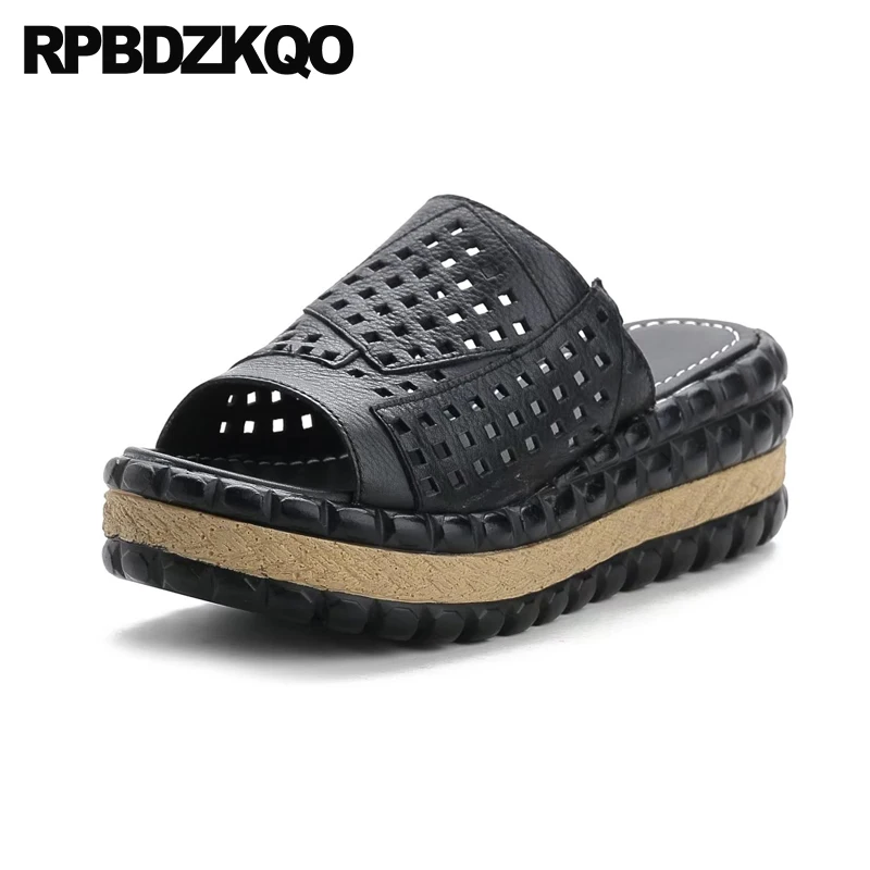 

Purple Slides Flat Slip On Ladies Shoes Designer Sandals Women Luxury 2017 Platform Open Toe Genuine Leather 2018 Flatform Pumps