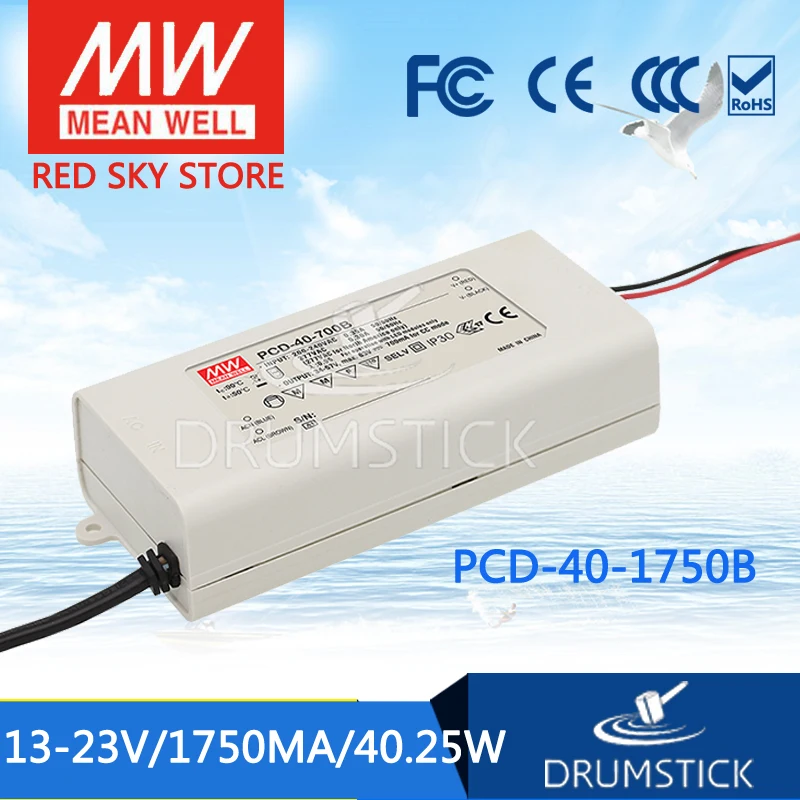 

MEAN WELL PCD-40-1750B 23V 1750mA meanwell PCD-40 23V 40.25W Single Output LED Switching Power Supply