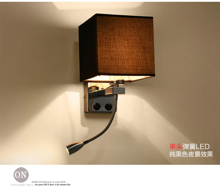 Светодиодный прикроватный настенный светильник с выключателем и гибким светильником для чтения изголовье лампы для лестницы гостиной спальни прохода балкона