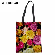 WHEREISART Брендовая женская хозяйственная сумка-тоут с розовым принтом, здоровая Сумка-тоут, сумка Bolsa Mujer Eco Volta Shopping Israel, холщовые сумки