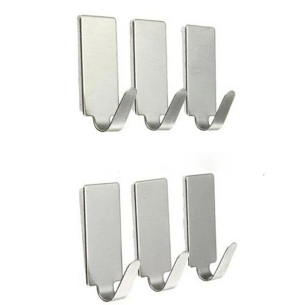 6 pzlotto in acciaio inox famiglia robe ganci appesi cappelli sacchetto chiave adesivo muro