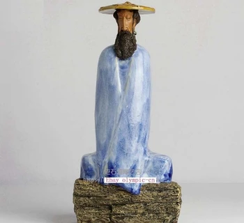 

16'' china porcelain Ceramic Art pottery handwork carvings Bodhidharma statue